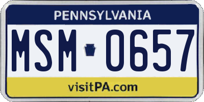 PA license plate MSM0657