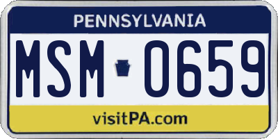 PA license plate MSM0659