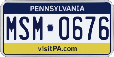 PA license plate MSM0676