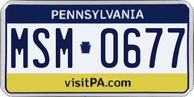 PA license plate MSM0677
