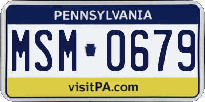 PA license plate MSM0679