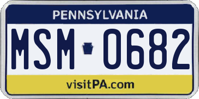 PA license plate MSM0682