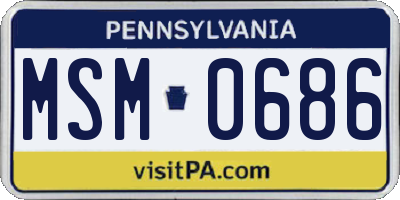 PA license plate MSM0686