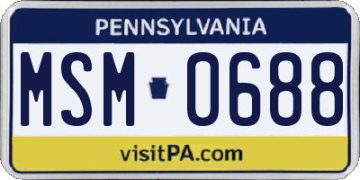 PA license plate MSM0688