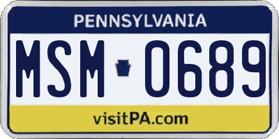 PA license plate MSM0689