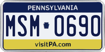 PA license plate MSM0690