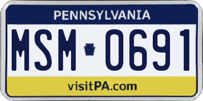 PA license plate MSM0691