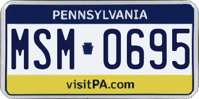PA license plate MSM0695
