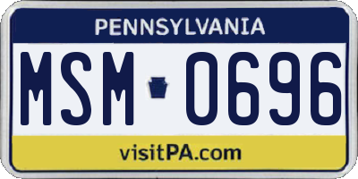 PA license plate MSM0696