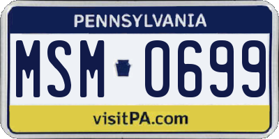 PA license plate MSM0699