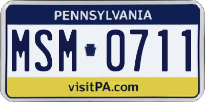 PA license plate MSM0711