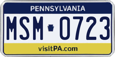 PA license plate MSM0723