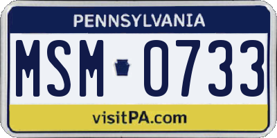 PA license plate MSM0733