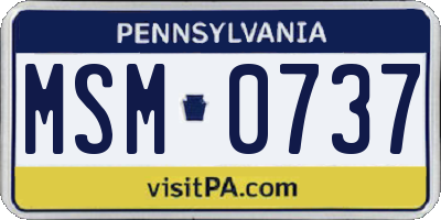 PA license plate MSM0737