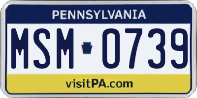 PA license plate MSM0739