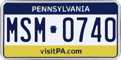 PA license plate MSM0740