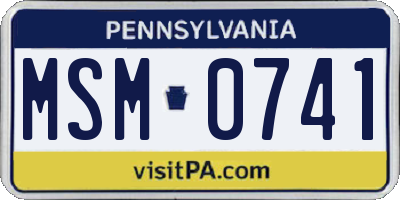 PA license plate MSM0741