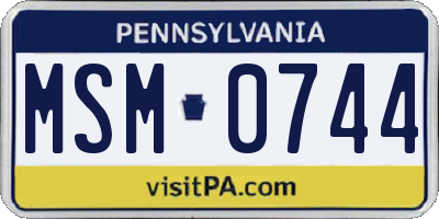 PA license plate MSM0744