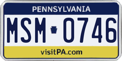 PA license plate MSM0746