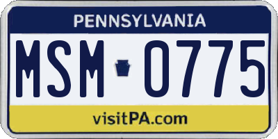 PA license plate MSM0775