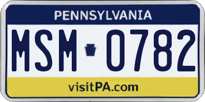 PA license plate MSM0782