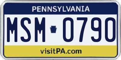 PA license plate MSM0790