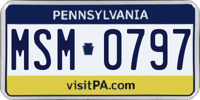 PA license plate MSM0797