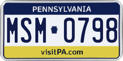 PA license plate MSM0798