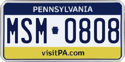 PA license plate MSM0808