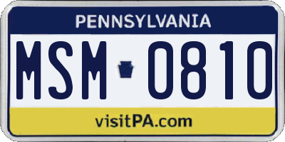 PA license plate MSM0810