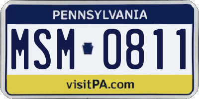PA license plate MSM0811