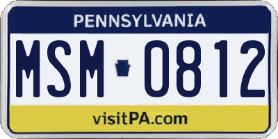 PA license plate MSM0812