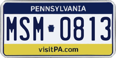 PA license plate MSM0813