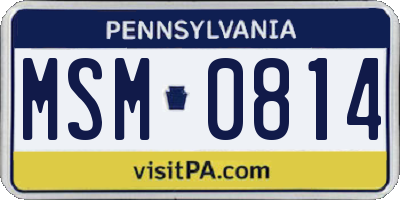 PA license plate MSM0814