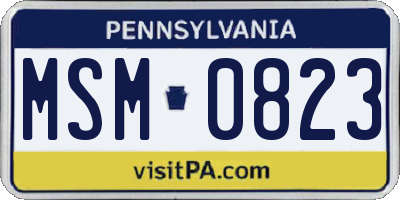 PA license plate MSM0823