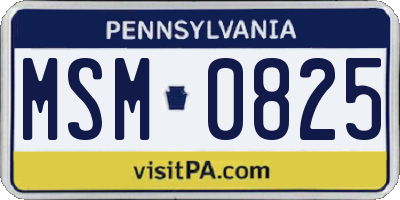 PA license plate MSM0825