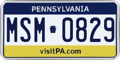PA license plate MSM0829
