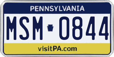 PA license plate MSM0844