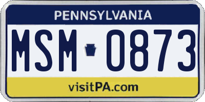 PA license plate MSM0873