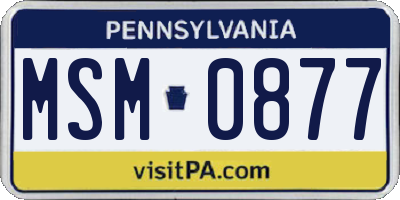 PA license plate MSM0877