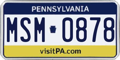 PA license plate MSM0878