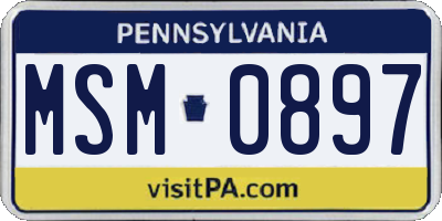PA license plate MSM0897