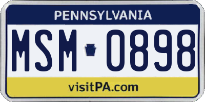 PA license plate MSM0898