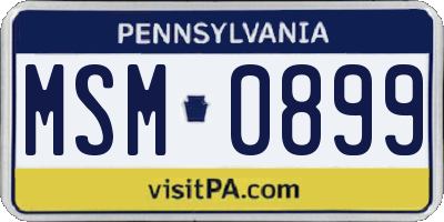 PA license plate MSM0899
