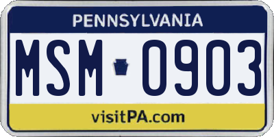 PA license plate MSM0903