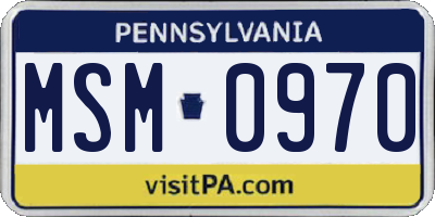 PA license plate MSM0970