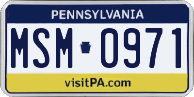 PA license plate MSM0971