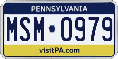 PA license plate MSM0979