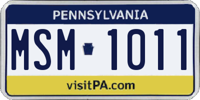 PA license plate MSM1011