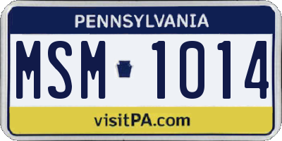 PA license plate MSM1014